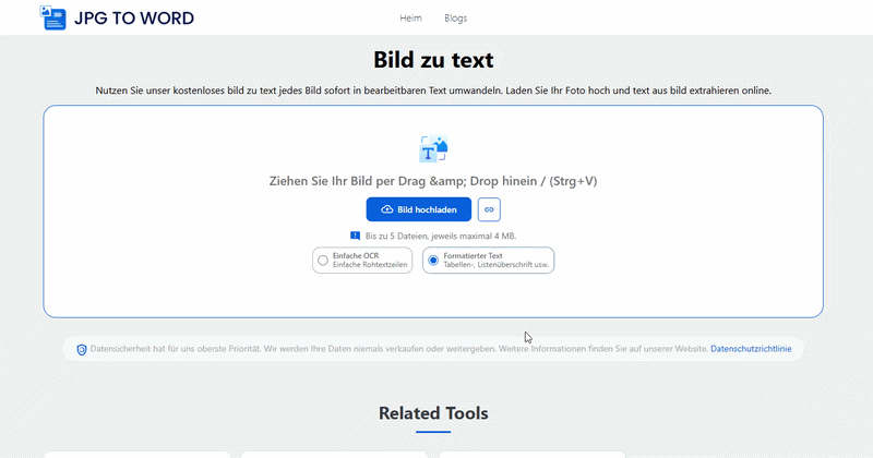 Bild-zu-Text-Funktion aktiv