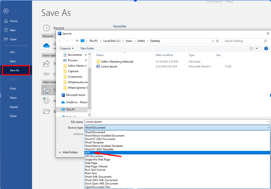 save jpg as an pdf in microsoft word
